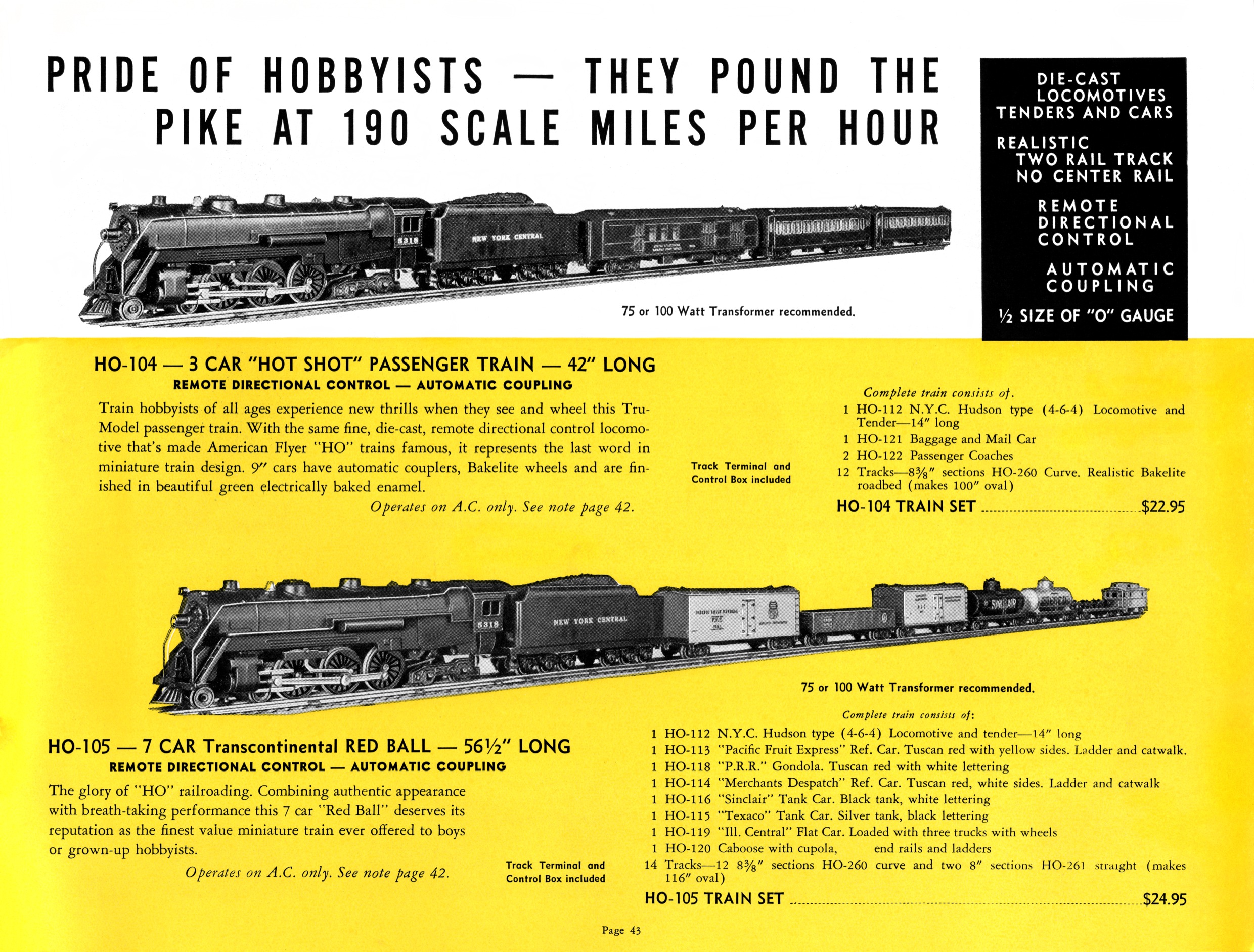 1940 american flyer train set