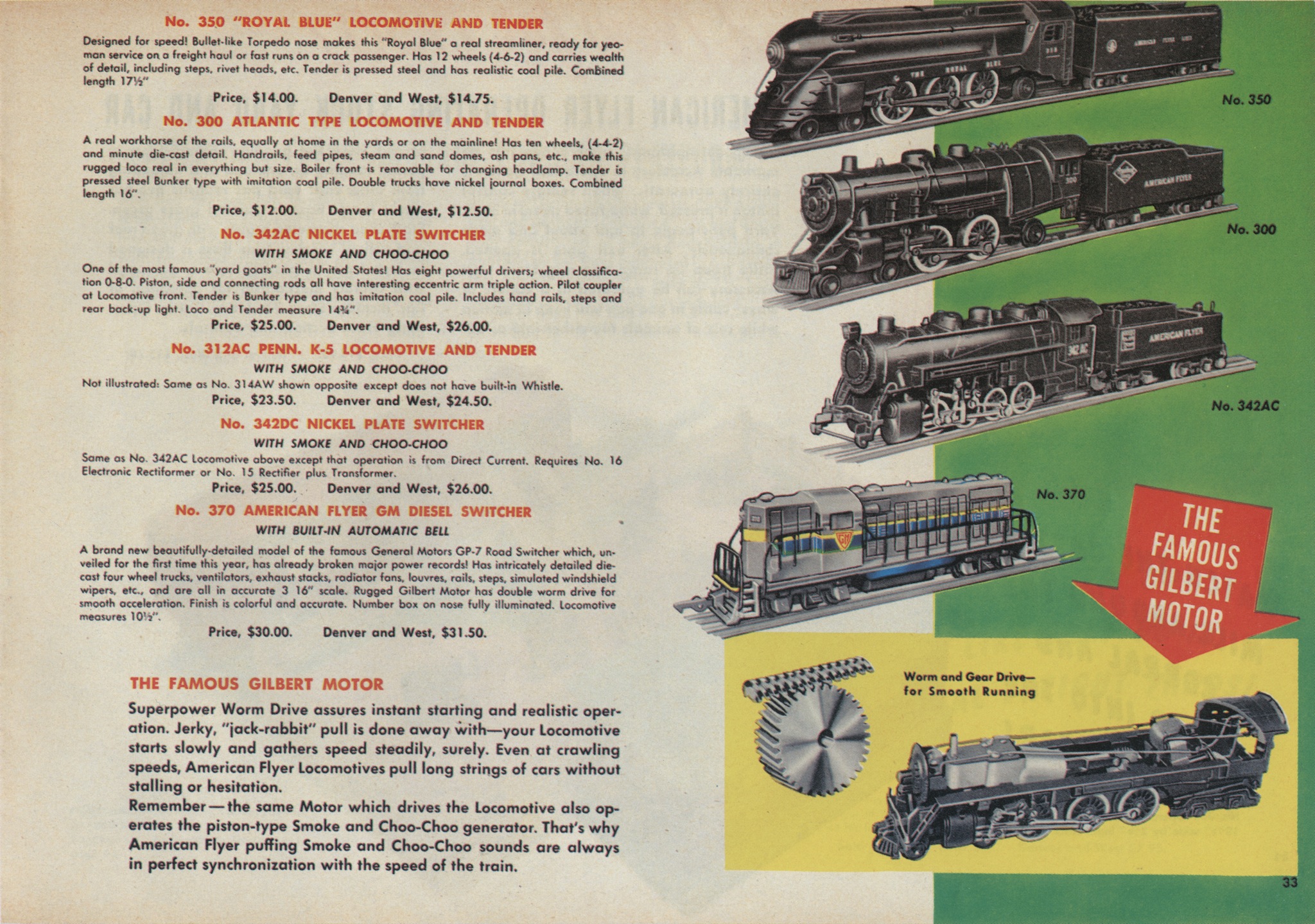 1959-60 Vintage Gilbert American Flyer Model Train Brochure \ Catalog 
