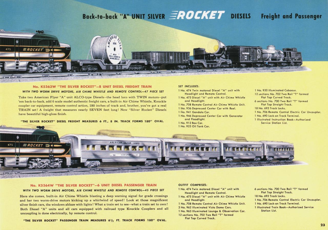 american flyer train set 1953