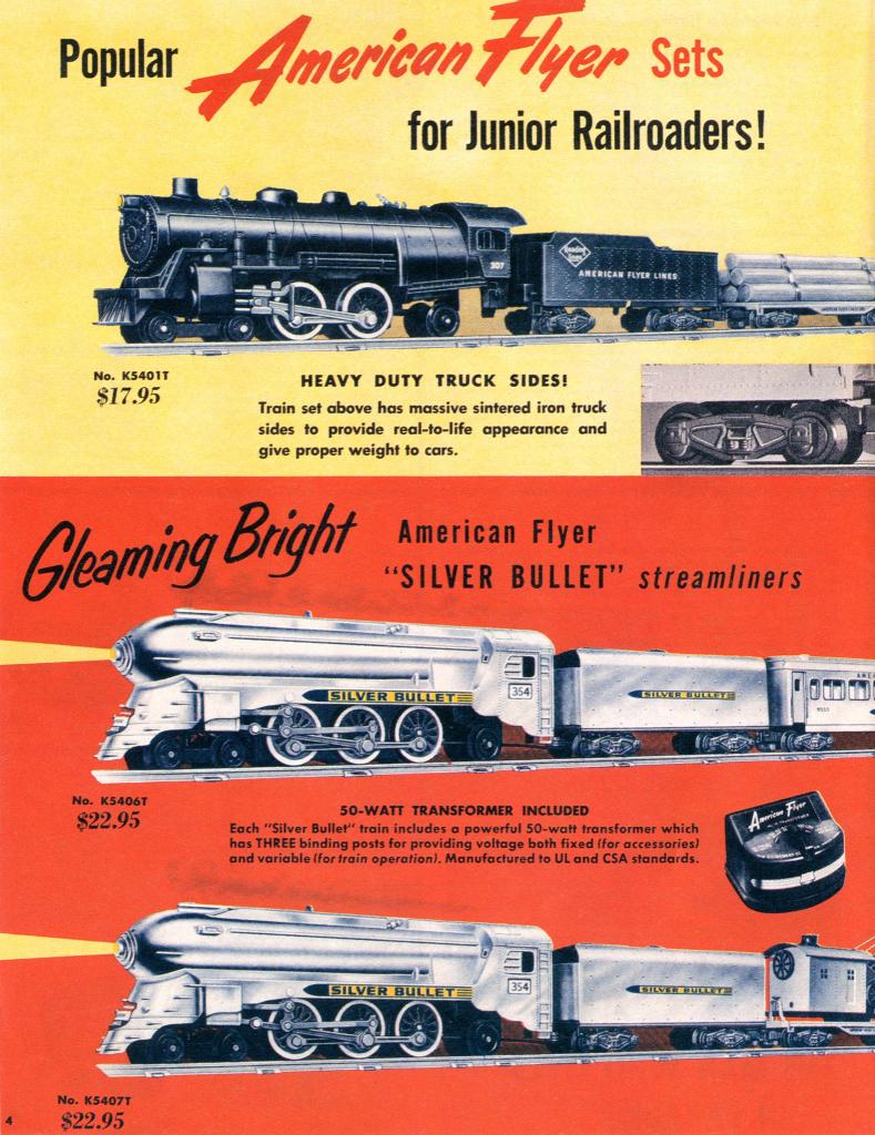 american flyer train set 1954