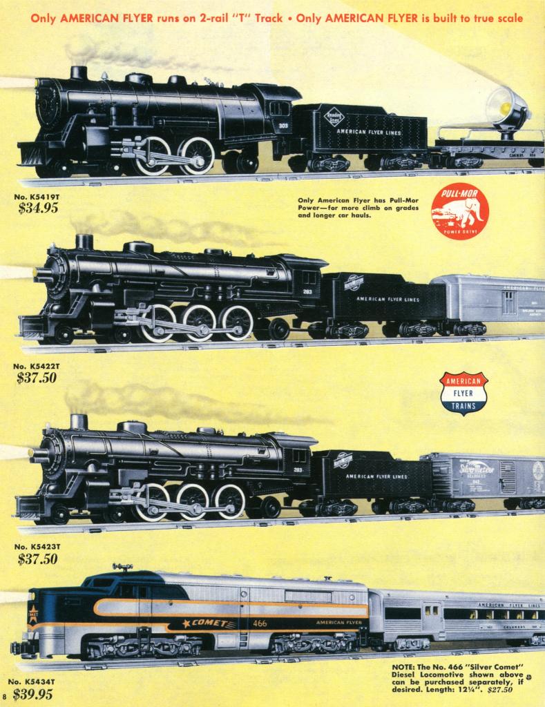 american flyer train set 1954